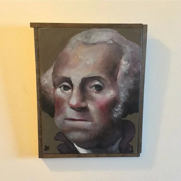 Oil Painting George Washington on Canvas Original 2011 Signed Framed 15.5" x 12" - Picture 2 of 9